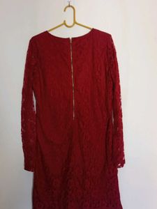 maroon Lace Dress
