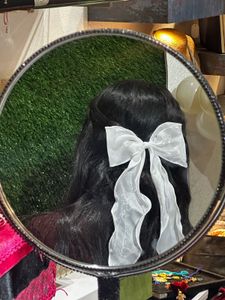 Elegant White Bow Hair Tie