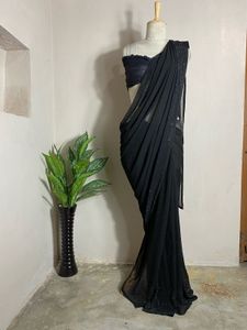 Black full stonework Sari