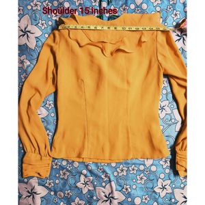 Mustard yellow double breasted blouse
