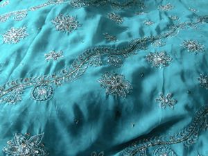 Green Heavy Beautiful Bead Work Woman Saree