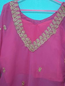 Pink Embroidered Kurta