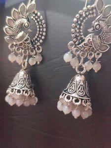 Oxidised Silver Hanging Earrings