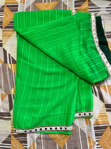 Green Maya Mirror Saree no blouse