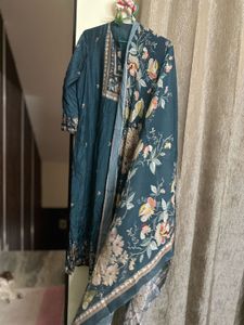 Teal Embroidered Salwar Kameez