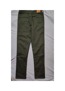 Men Olive Solid Slim Fit Trousers