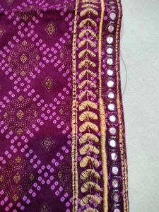 Purple Embroidered Mirror Work Kurti