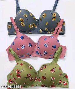 Floral Print Bra Set -pack Of 3