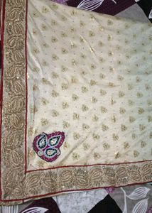 Party Wear Saree With Stiched Blouse