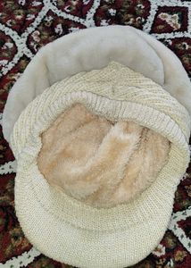 Fuzzy Cream Hat