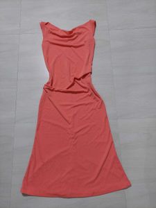 Women Coral Midi Dress