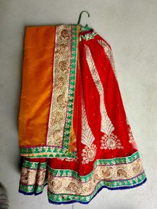 Red Embroidered Lehenga Set