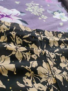 Black Floral Long Crepe Skirt |Lightweight &amp;Elegan