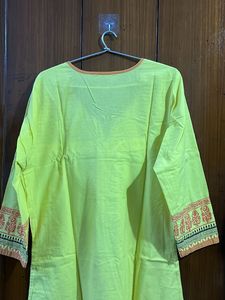 Yellow Black Kurta