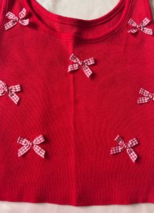Savana Pinterest Red Bow Top