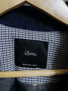 Women Elegant Navy Blue Overcoat