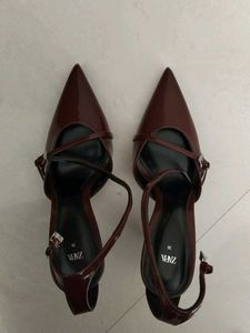 Zara Burgandy Stilettos