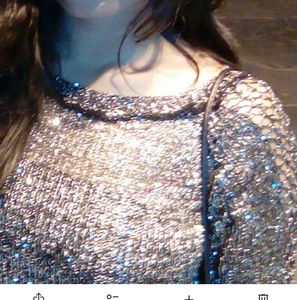 Sparkly Black Knit Top Party Wear