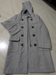 Girls Long Jacket With Cap M Size