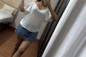 White Cold Shoulder Top