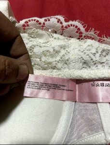 White Lace Front-Open Bra 36A