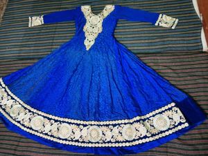 Blue Embroidered Anarkali Dress