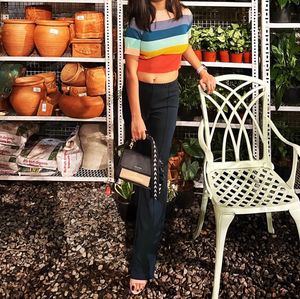Rainbow Ribbed Knit Top