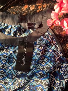 Blue halter neck top