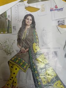 Cotton Unstiched Suit Set With Lehnga And Duppta