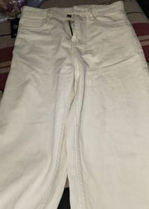 Beige Wide Leg Jeans