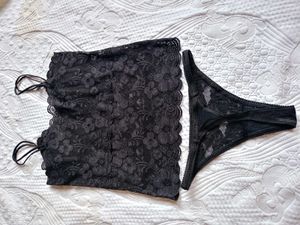 Long Sling Tube Top Or Camisoles Panty Set