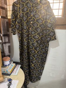 Cotton Suit Set Black Mustard