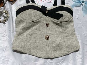 Chic Tweed Corset Top