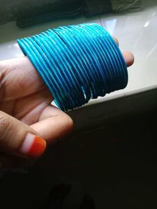 Blue Metal Bangles - Set of Many