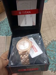 Titan Rose Gold Women's Watch with Crystals