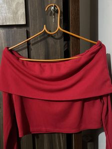 Red Off-Shoulder Top