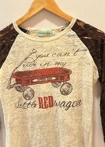 Beautiful Lace Sleeves Tee