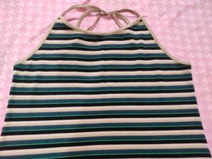 NEXT Striped Halter Midi Beachwear Dress