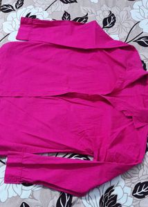 Hot Pink Oversized Button-Up Shirt