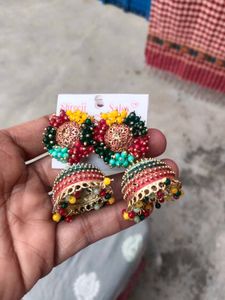 Beaded Jhumka Earrings