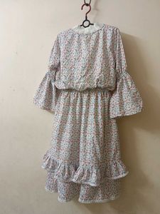 Floral Print Ruffle Dress