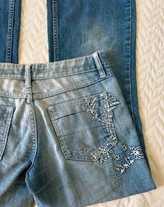 Thrift Bootcut Jeans With Embroidery 👖
