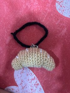Cute Crochet Cookie And Croissant Charm/keychain!!