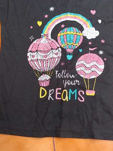 pure cotton black top for 5-6 years old