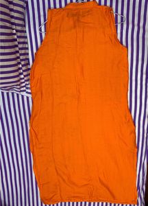 HANDWORK ORANGE SLEEVELESS KURTI
