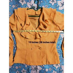 Mustard yellow double breasted blouse