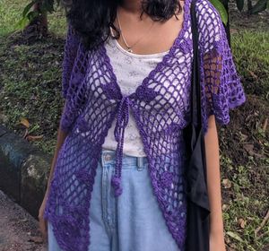 deep purple crochet overlay top 💜