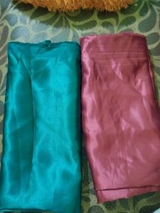 Teal Blue N Red Satin Scarf