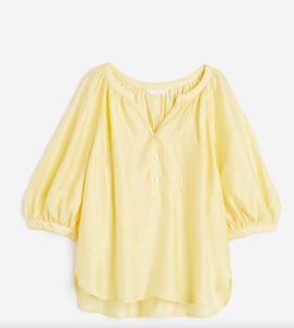 H&M Yellow Button-Up Blouse