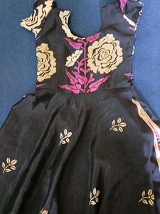 Cute Black Floral Girls Dress